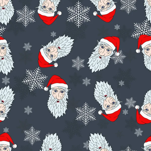 Dikişsiz Noel desen kar taneleri ile Fransız Noel Baba'nın başkanları