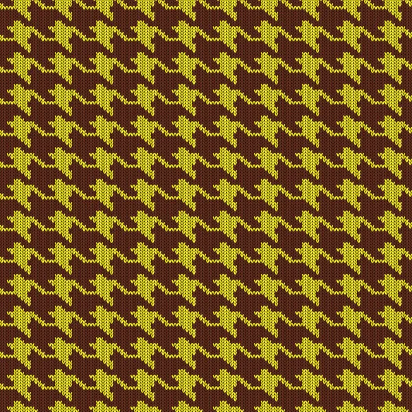 Seamless Knitted Woolen Pattern Houndstooth Yellow Hounds Tooth Check — Stock Vector