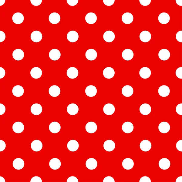 Beyaz benekli kırmızı, dikişsiz desen. Kırmızı arkaplanda beyaz polka nokta deseni