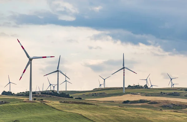 Aantal Windturbines Italiaanse Landsdape — Stockfoto