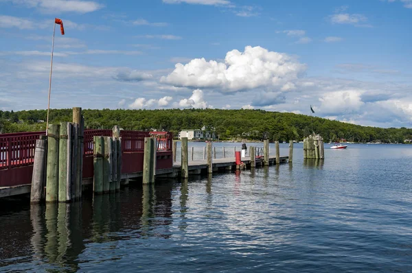 Scenic Nature Long Lake Com Cais Nápoles Maine Estados Unidos — Fotografia de Stock