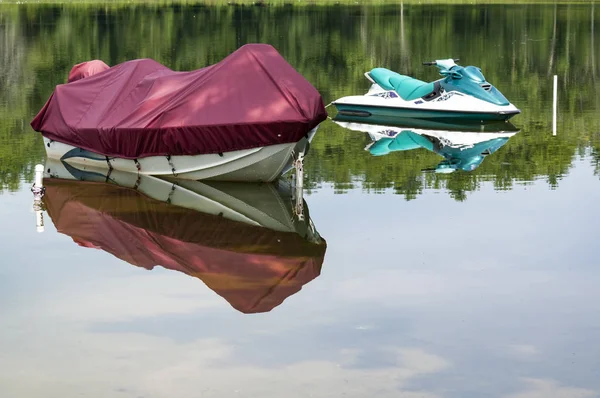 Лодки Озере Новой Англии Америке — стоковое фото