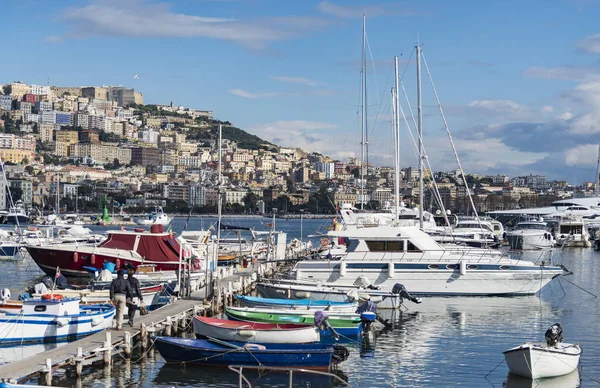 Vista Bahía Nápoles Desde Distrito Mergellina Italia —  Fotos de Stock