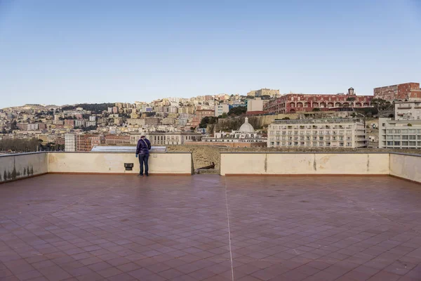 Terrass Castel Dell Ovo Och Utsikten Över Staden Neapel Italien — Stockfoto