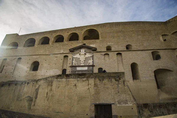 Détail Façade Castel Sant Elmo Dans Ville Naples Italie — Photo