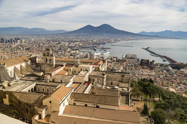 Widok Neapol Zamku Sant Elmo Kampania Włochy — Zdjęcie stockowe