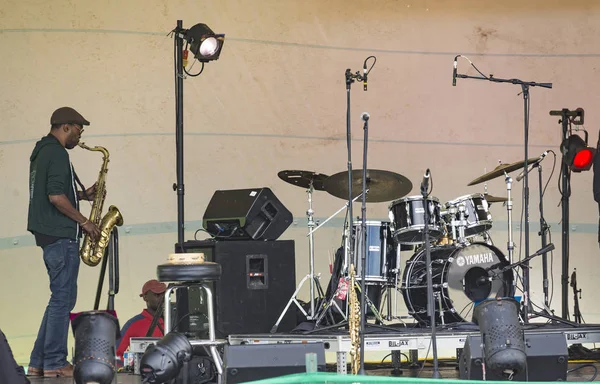 Stowe Сентября Музыканты Традиционном Джазовом Фестивале Сентября 2018 Года Стоу — стоковое фото