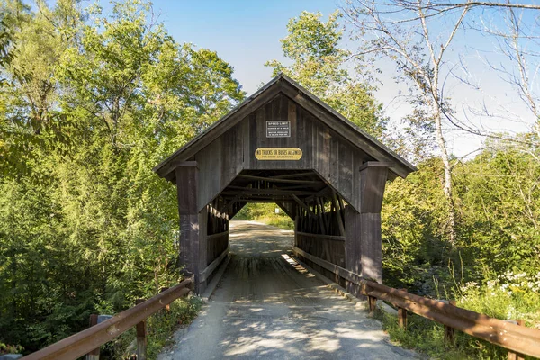 Ponte Coberta Rural Vermont Chamada Gold Brook Stowe Vermont Eua — Fotografia de Stock