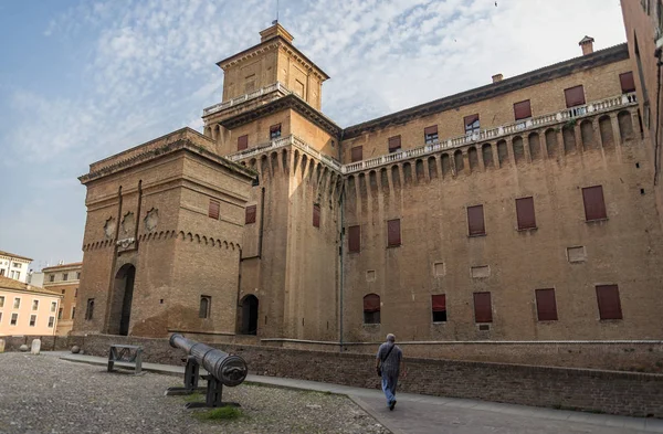 Vista Del Día Del Castillo Estense Ferrara Emilia Romaña Italia —  Fotos de Stock