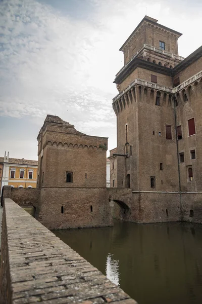 Tagesansicht Der Burg Estense Ferrara Emilia Romagna Italien — Stockfoto