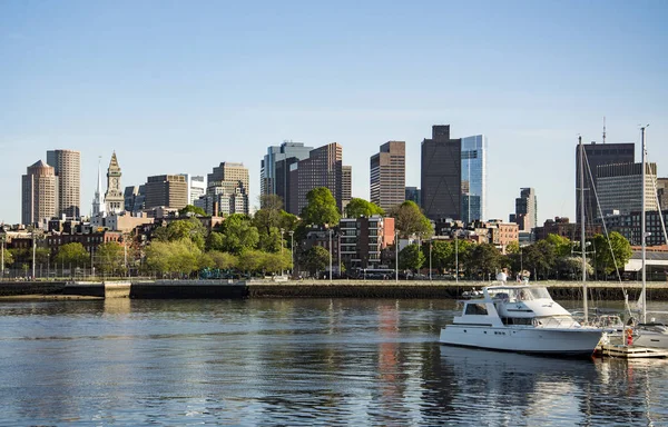 Long Wharf Customhouse Block Con Veleros Yates Boston Massachusetts Estados — Foto de Stock