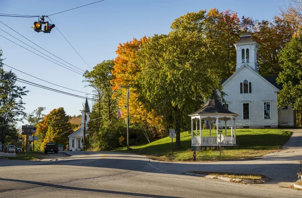 Igreja Nova Inglaterra Queda Limerick Maine Eua — Fotografia de Stock