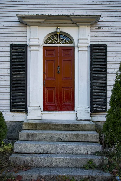 Colored Front Door Small Limerick Maine Usa — Stock Photo, Image