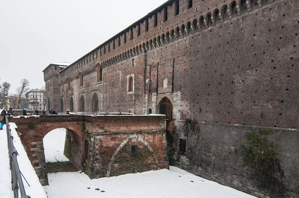 Milano Prosince Detail Zámku Sforza Centru Města Dne Prosince 2012 — Stock fotografie