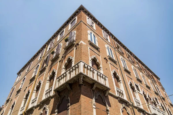 Gammal Byggnad Fasad Den Vackra Staden Venedig Italien — Stockfoto