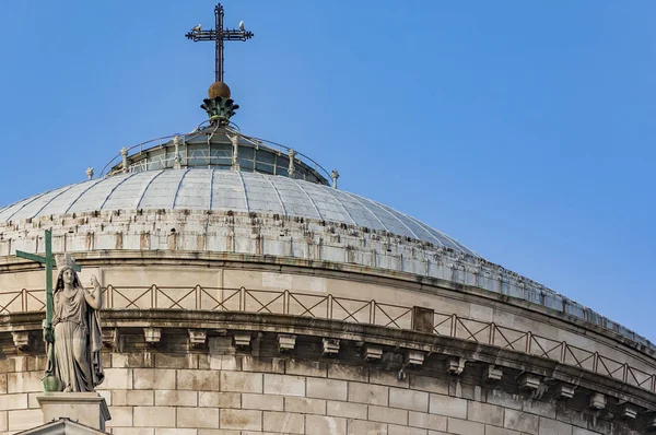 Kerk Basiliek San Francesco Paola Piazza Del Plebiscito Hoofdplein Napels — Stockfoto