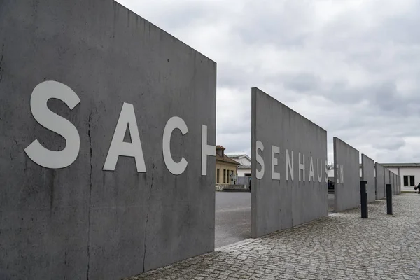 Sachsenhausen April Var Ett Nazistiskt Koncentrationsläger Tyskland Vägg Omgivet Koncentrationslägret — Stockfoto