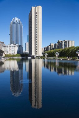 Boston, Ma - 12 Ekim 2015: Boston havuzu Çeşme Tarih 12 Ekim 2015 yılında Boston Ma Boston kent merkezinin üzerinde