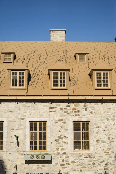 Fassade Des Alten Kunstvollen Gebäudes Der Altstadt Von Quebec Kanada — Stockfoto