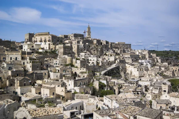Vista Panorámica Del Sitio Unesco Matera Basilicata Italia — Foto de Stock
