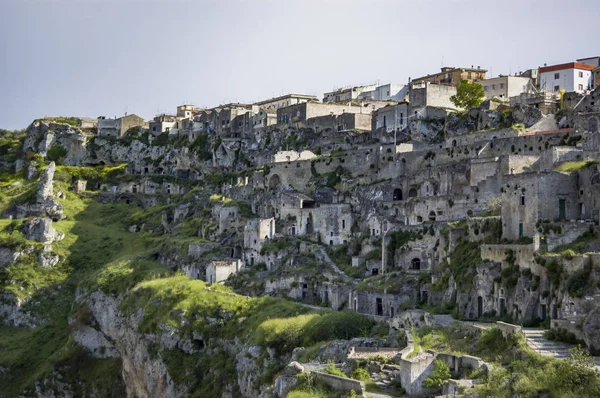 Panoramatický Pohled Unesco Matera Basilicata Itálie — Stock fotografie