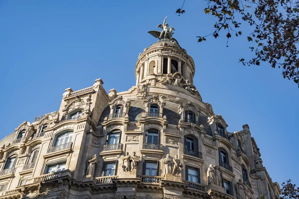 Gammal Stil Byggnad Centrala Barcelona Spanien — Stockfoto