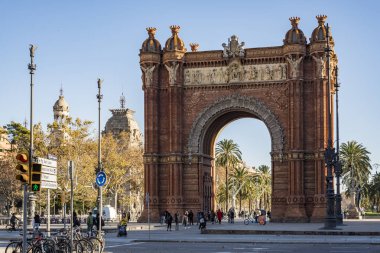 Barcelona, İspanya - 19 Aralık: Arc de Triomf, bir kemer yapı inşa mimar Josep Vilaseca ben Casanovas. 19 Aralık 2018 Barcelona, İspanya.