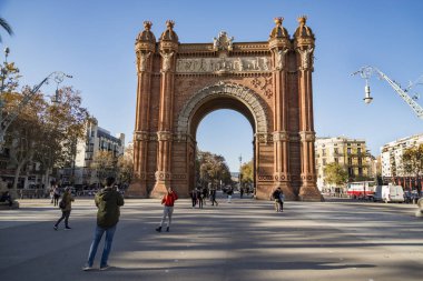 Barcelona, İspanya - 19 Aralık: Arc de Triomf, bir kemer yapı inşa mimar Josep Vilaseca ben Casanovas. 19 Aralık 2018 Barcelona, İspanya.