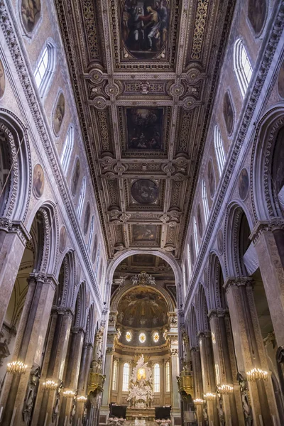 Interior Catedral Histórica Duomo San Gennaro Nápoles Italia — Foto de Stock