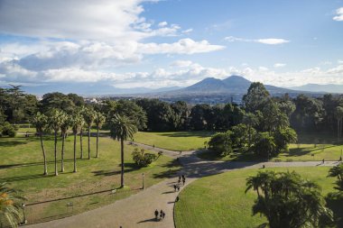 Napoli - 31 Aralık: Görünüm, Mt.Vesuvius, Capodimonte Müzesi, aktif bir yanardağ üzerinde 31 Aralık 2018 Napoli, İtalya