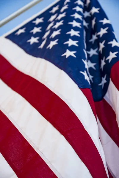 Closeup Babados Bandeira Americana Chamado Também Estrelas Listras — Fotografia de Stock