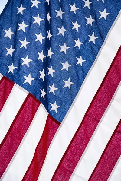 Closeup Ruffled American Flag Called Also Stars Stripes — Stock Photo, Image