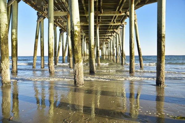 Debajo Del Viejo Muelle Tomado Old Orchard Beach Maine —  Fotos de Stock