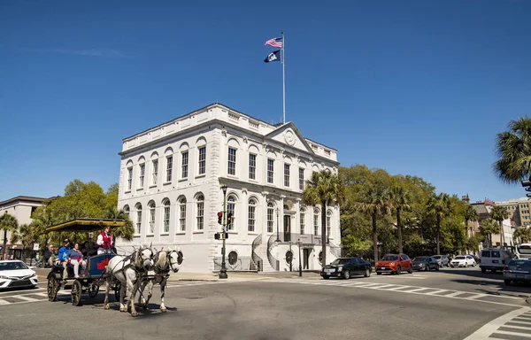 A governative épület Charleston, South Carolina, foglal egyik híres négy sarkából a törvény a városban Stock Fotó