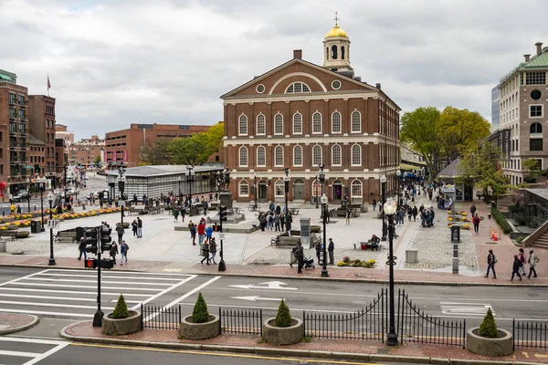 The Georgian-style Faneuil Hall at the Quincy Market in Boston, Massachusetts, EE.UU. — Foto de Stock