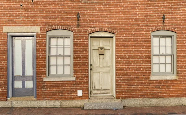 Red Brick Town House En Portsmouth NH, Estados Unidos —  Fotos de Stock