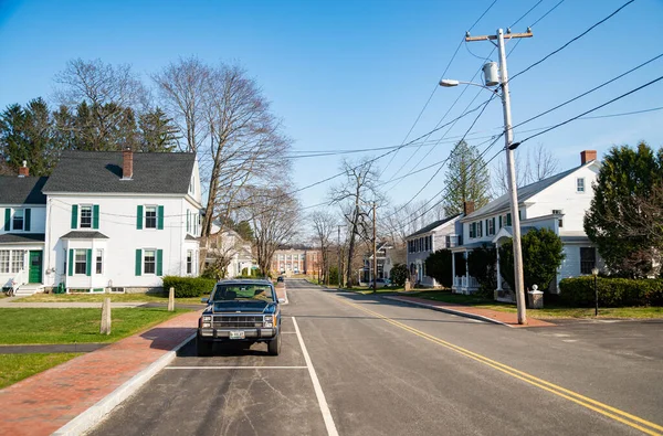 Kennebunk Şehri Şehir Merkezinde Ana Cadde Tarihi Evler Maine Birleşik — Stok fotoğraf
