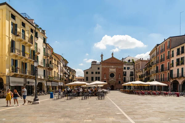 Padua Włochy Lipiec 2017 Widok Piazza Dei Signori Padwie Letni — Zdjęcie stockowe