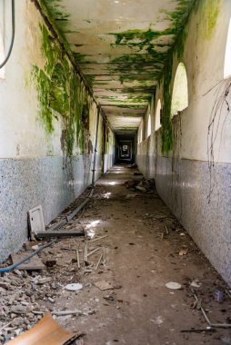 Napoli, İtalya 'daki terk edilmiş akıl hastanesinin iç mekanları..