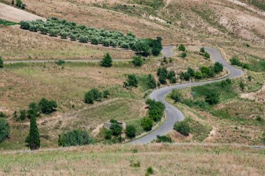 İtalya 'nın Basilicata kentinde yaz aylarında bir kırsal alan