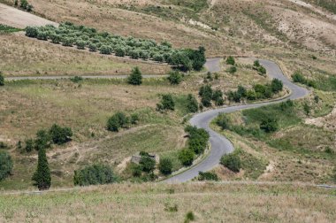 İtalya 'nın Basilicata kentinde yaz aylarında bir kırsal alan