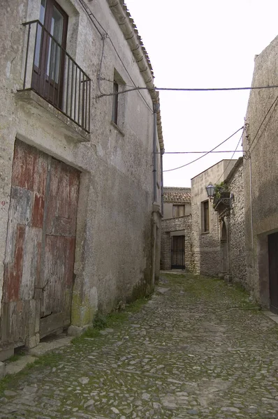 Calle Medieval Del Famoso Pueblo Erice Sicilia Italia — Foto de Stock