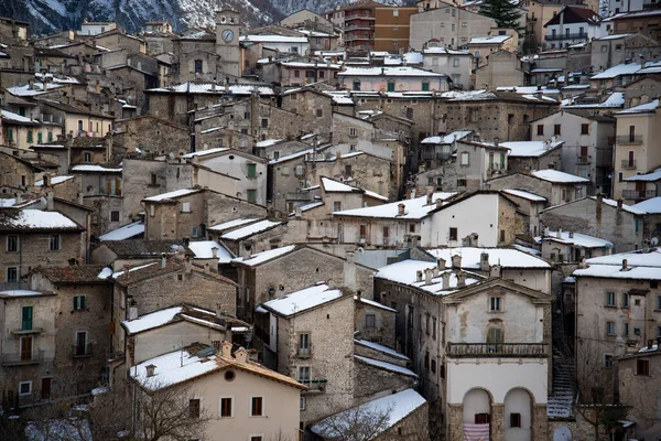 Vista Del Antiguo Pueblo Scanno Región Abruzzi Italia — Foto de Stock