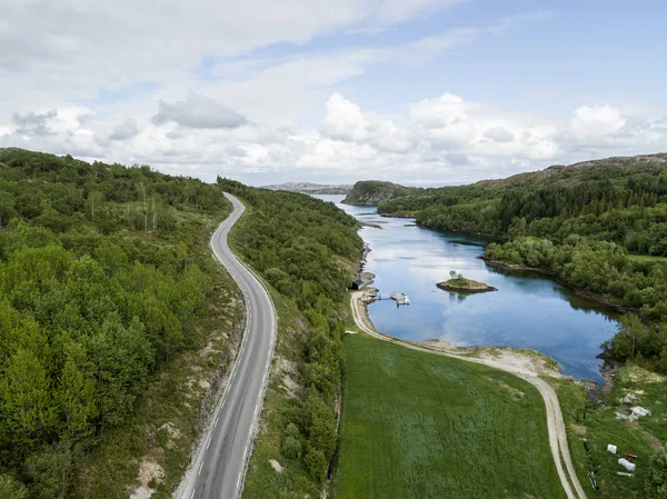 Silnice Jižním Norsku Drony — Stock fotografie