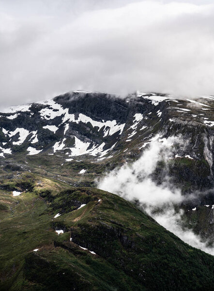 Aerial Shot of Norwegian Nature in Norway