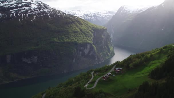 Norský Fjord Geiranger Západního Pobřeží — Stock video