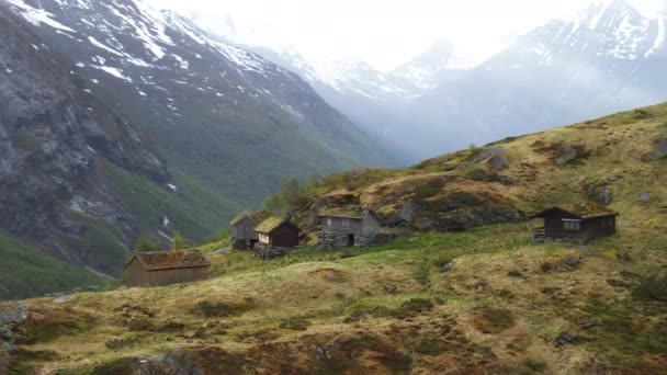Costa Occidentale Norvegese Fiordo Geiranger — Video Stock