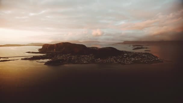 Coasta Vest Norvegiei Orașul Valderoya — Videoclip de stoc