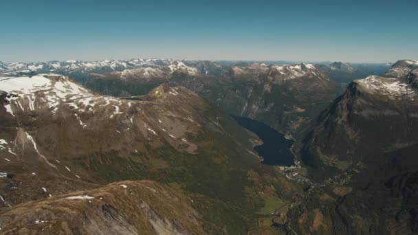 Geiranger Norveç Şaşırtıcı Fiyort — Stok video