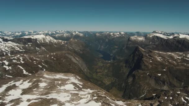 Der Erstaunliche Fjord Von Geiranger Norwegen — Stockvideo